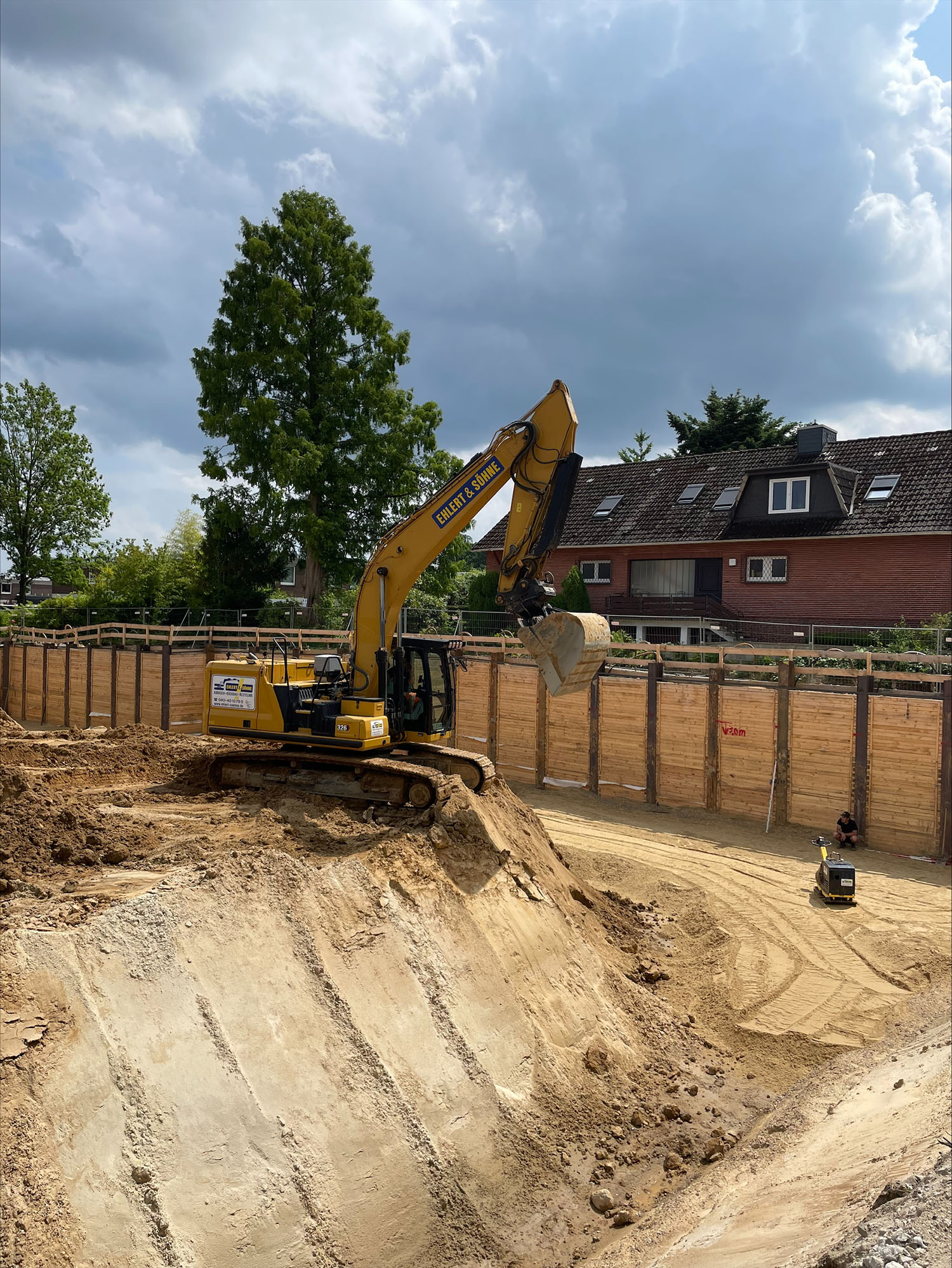 Bagger auf der Baustelle